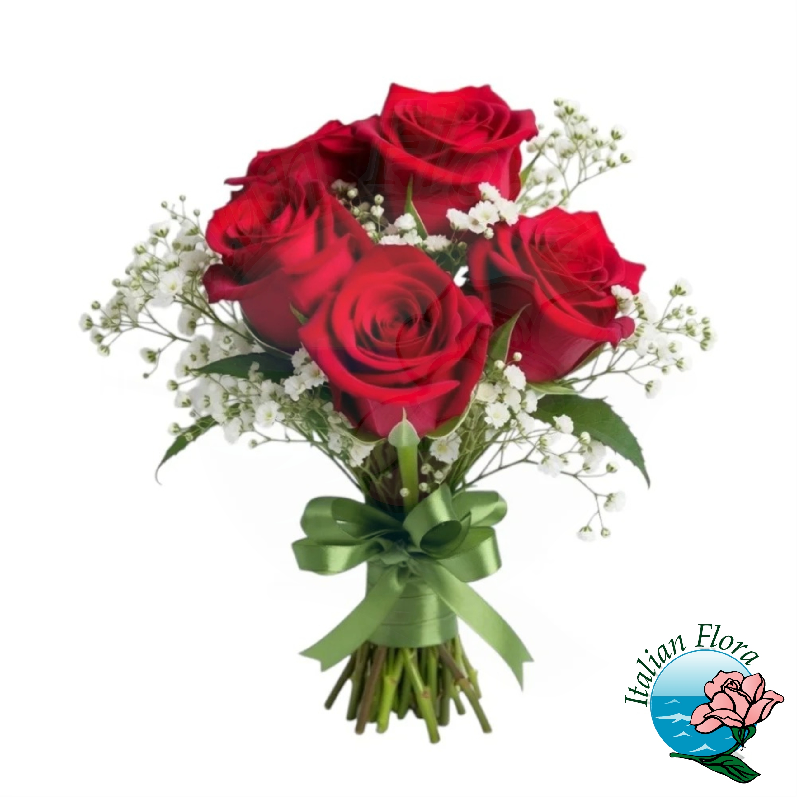 Mazzo di 5 Rose rosse